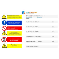 Tableau de charge Normalisé pour rayonnage