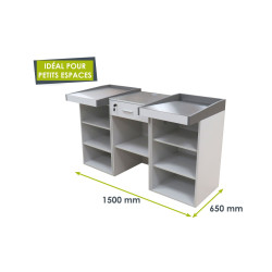 Meuble de caisse bois/inox