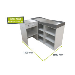 Meuble de caisse bois/inox