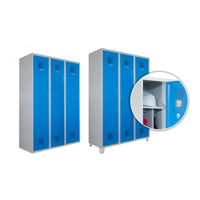 Vestiaire Industriel Salissante metallique 3 cases / 3 colonnes 3 casiers