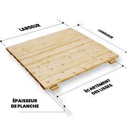 Platelage bois sapin ajouré pour racks