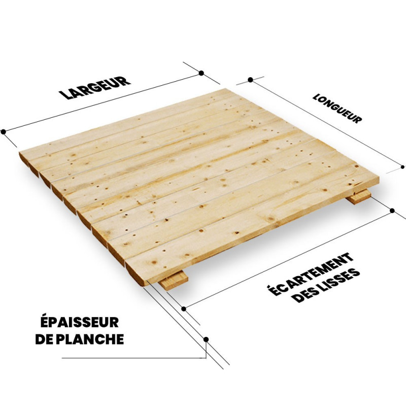 Platelage bois sapin ajouré pour racks
