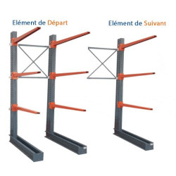 Cantilever simple face d'occasion H.4000 mm + bras de 1100 mm 500 Kg